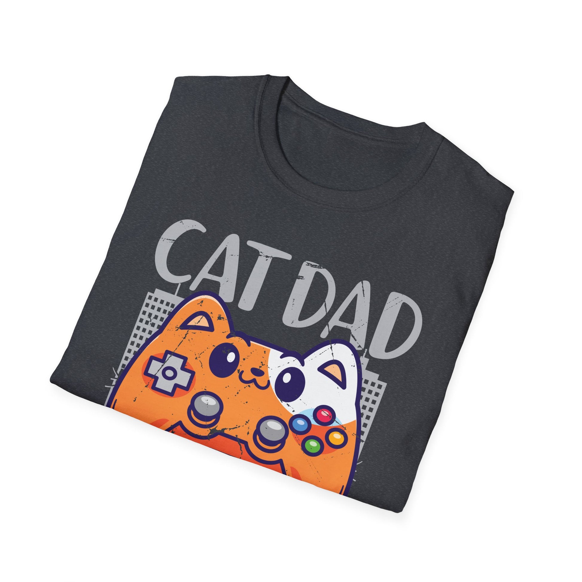 Funny Cat Dad Gamer Club for him Video Game Cat Dad Gaming Unisex T-Shirt