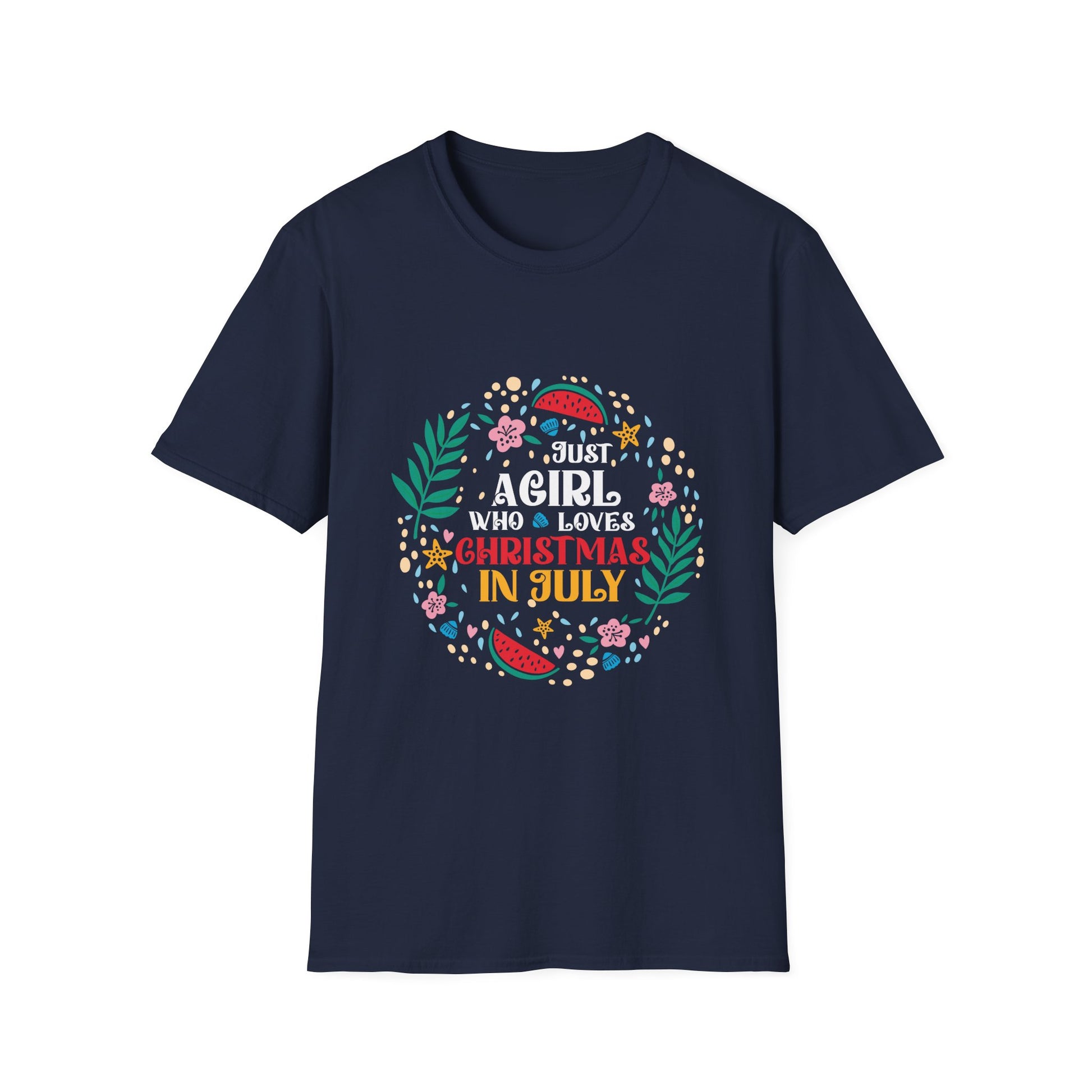 Christmas In July Shirt Girls Funny Summer Beach Vacation Unisex T-Shirt
