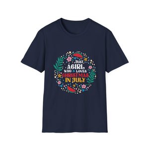 Christmas In July Shirt Girls Funny Summer Beach Vacation Unisex T-Shirt