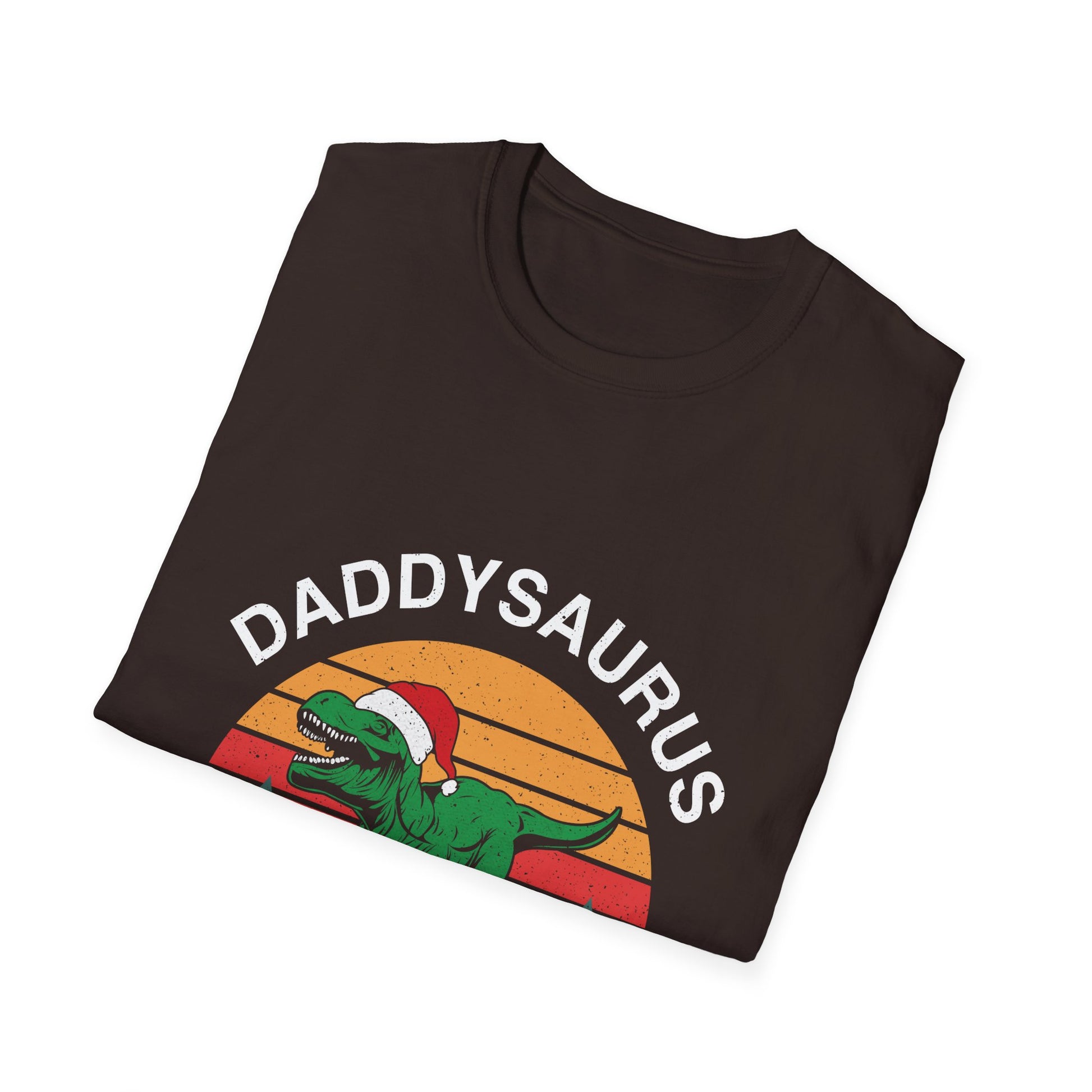 Daddysaurus T-Shirt — Retro Dino Father’s Day Tee (Santa Hat)