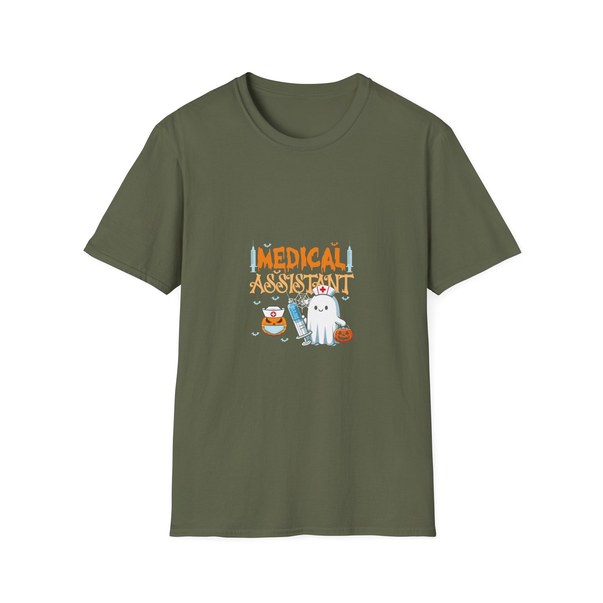 Medical Assistant Halloween T-Shirt — Cute Ghost Nurse & Syringe Costume Tee