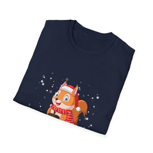Merry xmas squirrel Christmas XMas christmas light Unisex Softstyle T-Shirt