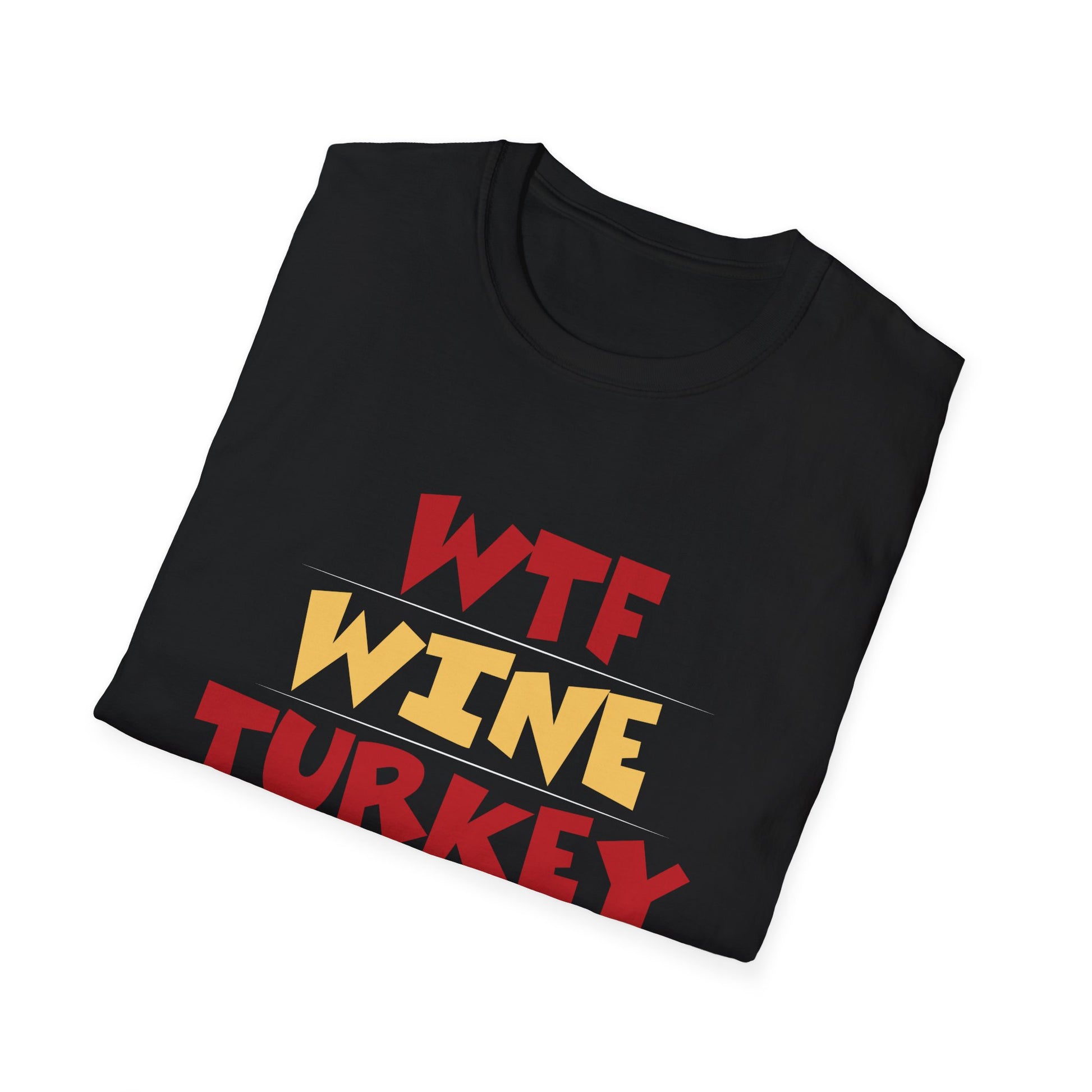 WTF Wine Turkey Friends T-Shirt – Funny Thanksgiving Family Humor Tee