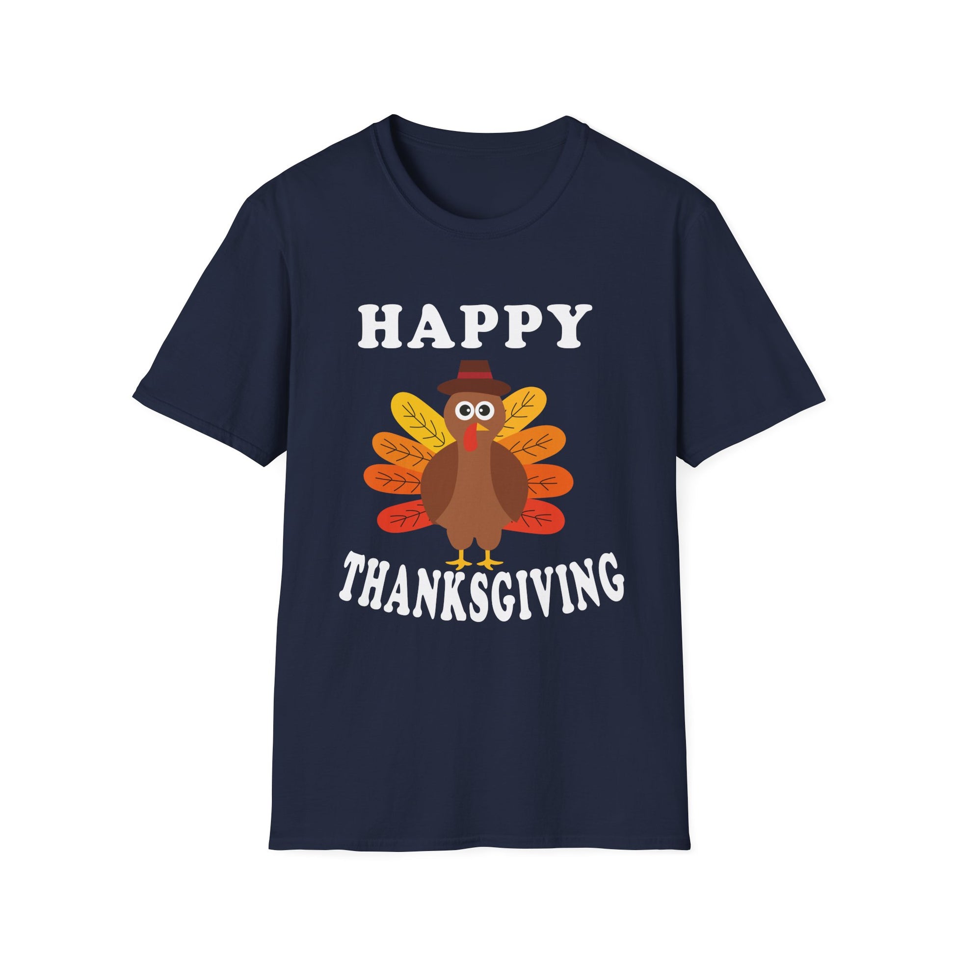 Happy Thanksgiving Turkey T-Shirt — Cute Holiday Tee for Family Gatherings  Unisex T-Shirt