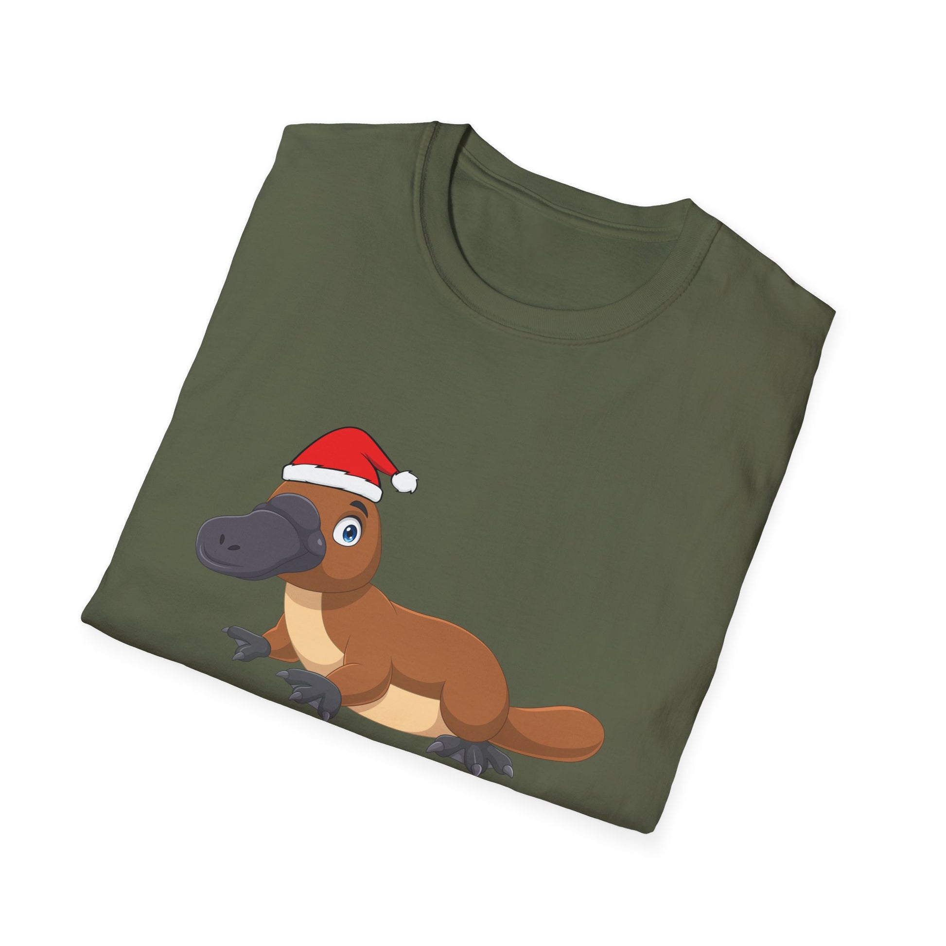 Platypus Santa T‑Shirt — Merry Christmas Cute Animal Holiday Tee