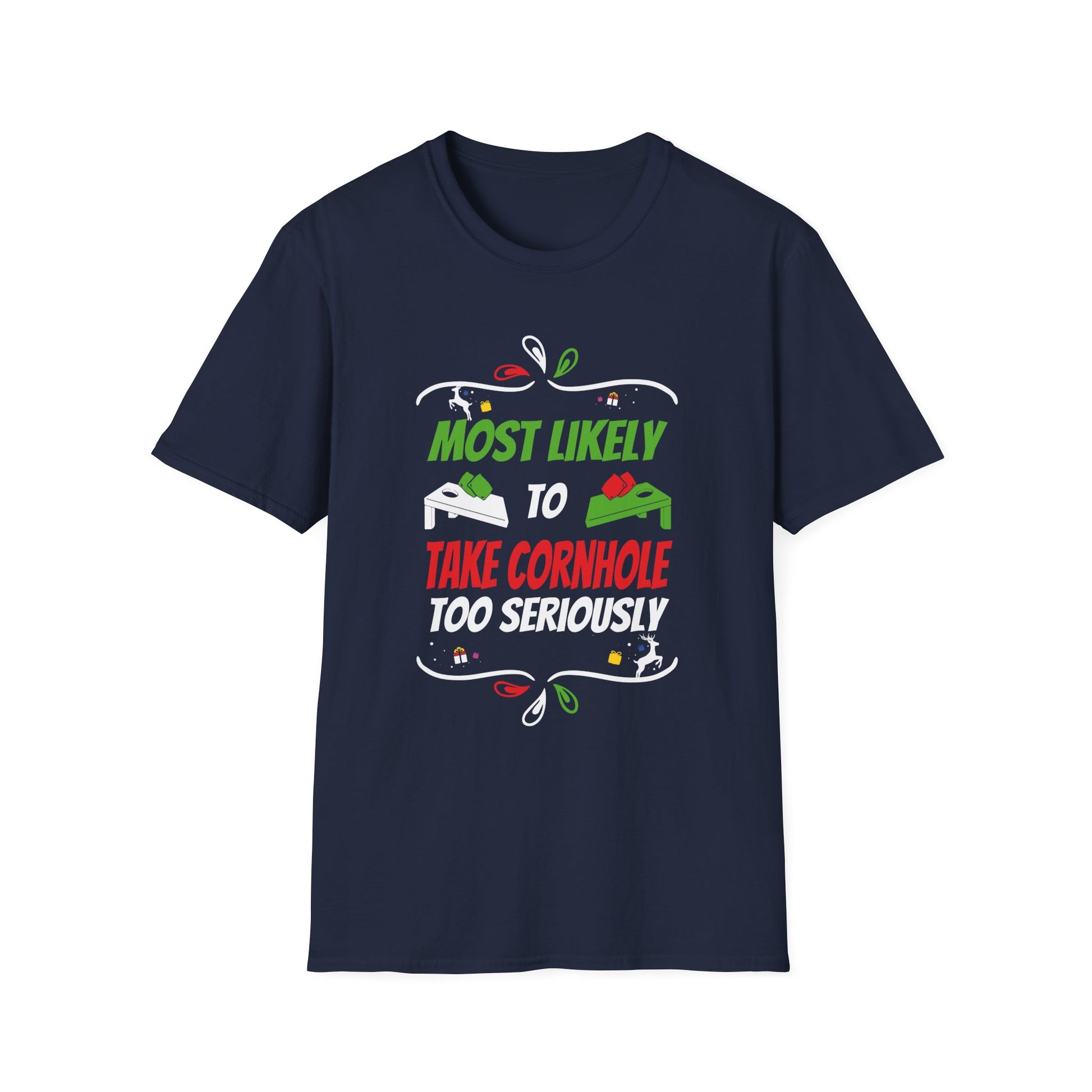 Most Likely To Take Cornhole Too Seriously Family Christmas T-Shirt