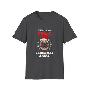 Pug Christmas Shirt – “This Is My Pugly Christmas Shirt” Holiday Tee