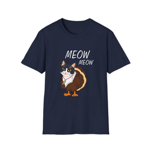 Meow Meow Cat Graphic T-Shirt — Cute Cartoon Cat Tee for Cat Lovers