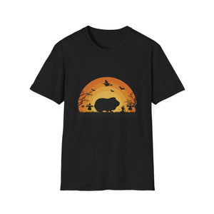 Halloween Hippo T-Shirt – Spooky Sunset Silhouette Shirt