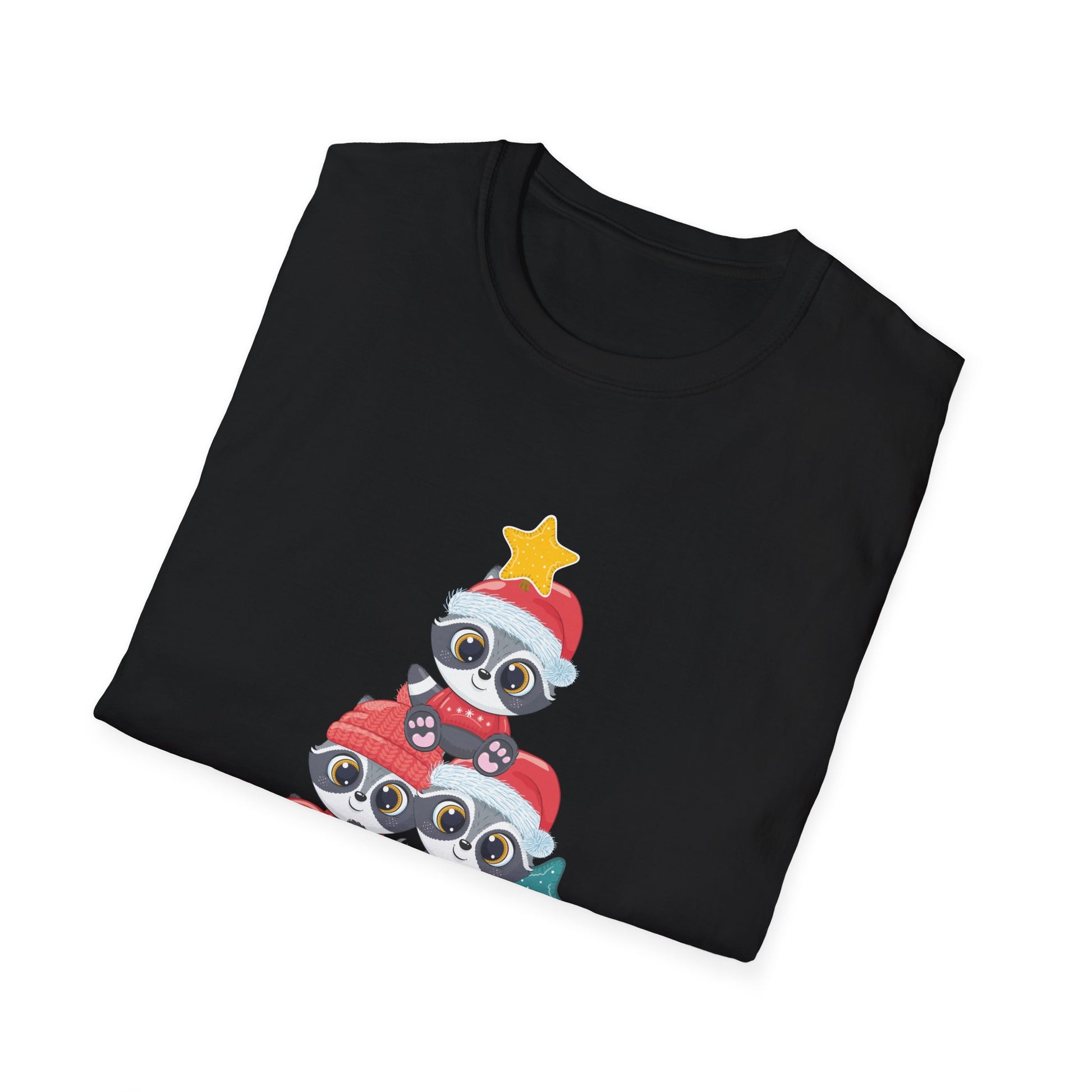 Christmas Raccoon Tree T-Shirt — Cute Holiday Family Tee