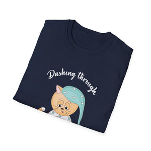 Christmas Cat Dashing Through The No Coffee Grumpy Christmas Unisex T-Shirt