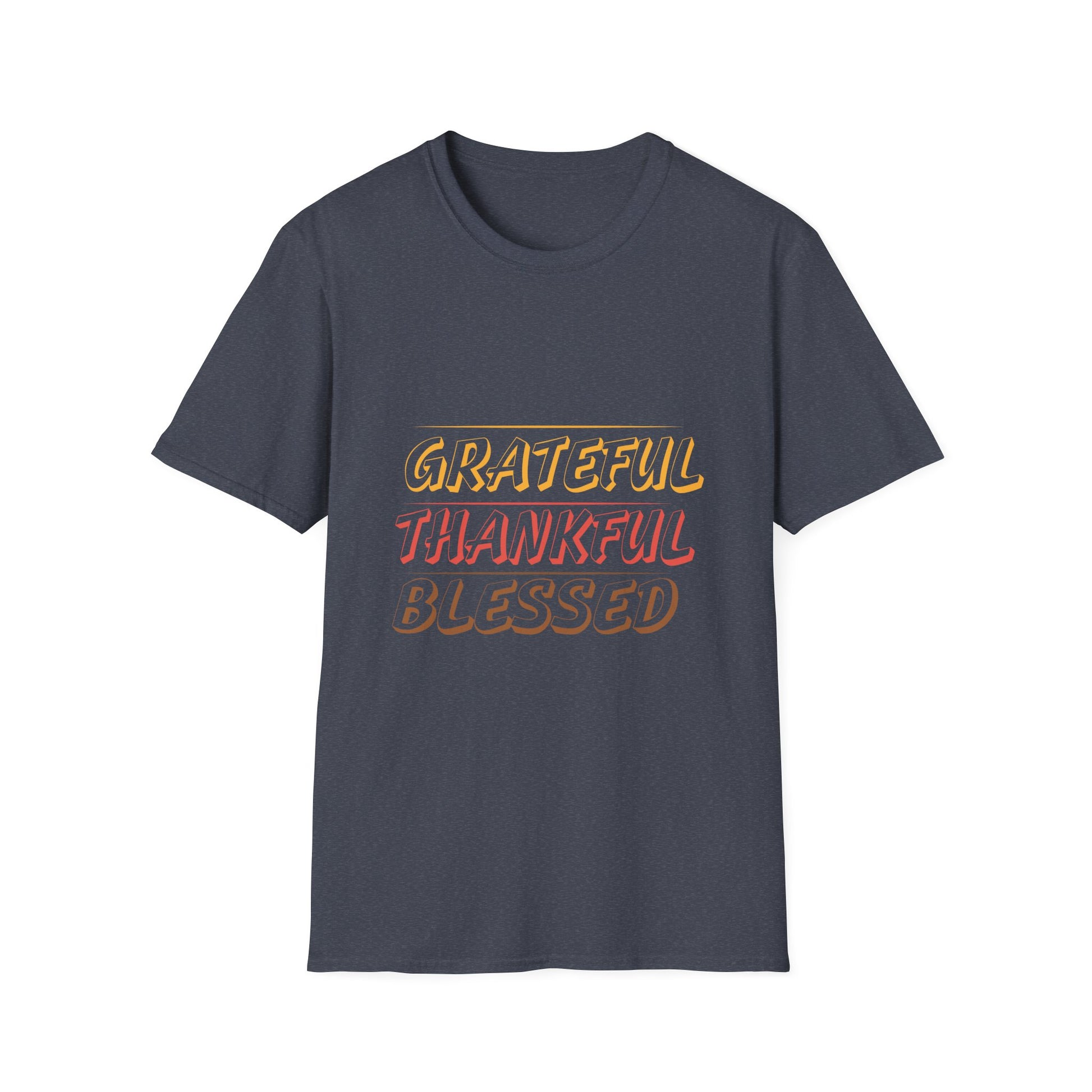 Grateful Thankful Blessed T-Shirt — Retro Fall Thanksgiving Tee  Unisex T-Shirt