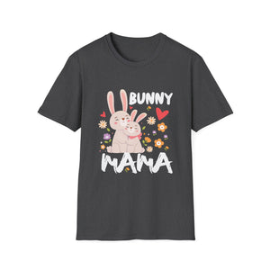 Bunny Mama T-Shirt — Cute Mother's Day Rabbit Tee with Floral Hearts
