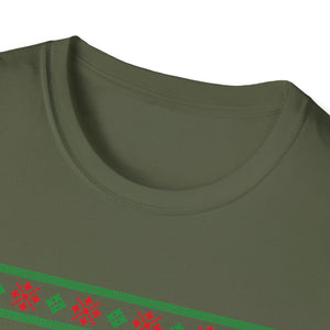 Electric Guitar Christmas T-Shirt — Holiday Ugly Sweater Style for Musicians