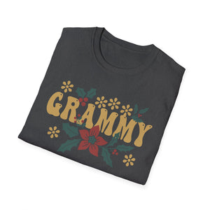 Grammy Floral T-Shirt — Vintage Poinsettia Gift for Grandmother (Christmas & Mother's Day)