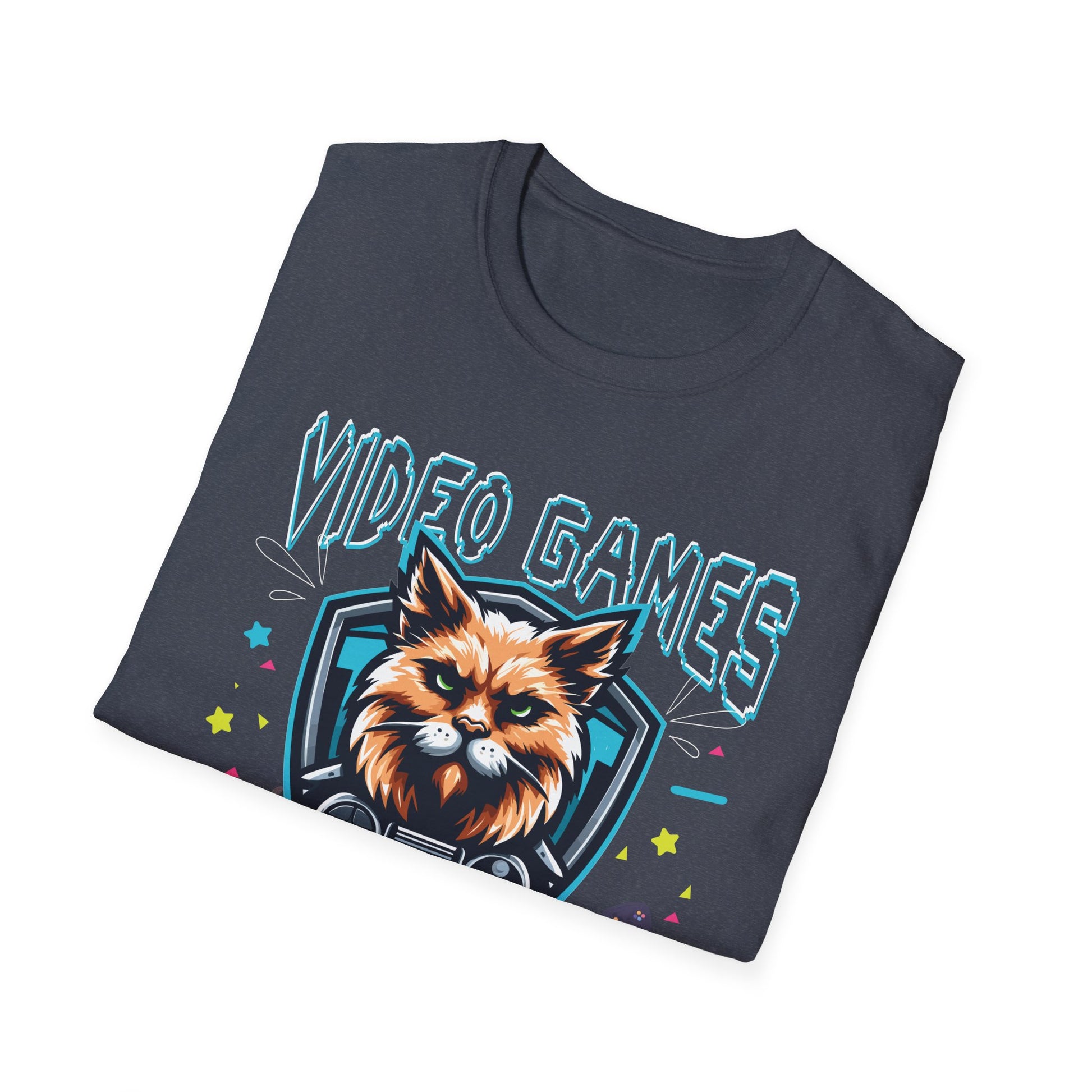 Video games makes me feel less Murdery cat gamer women men Unisex T-Shirt