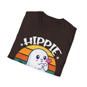 Hippie Halloween T-Shirt – Cute Ghost Retro Sunset Graphic