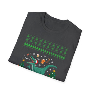 T-Rex Christmas Ugly Christmas Dinosaur Unisex Softstyle T-Shirt