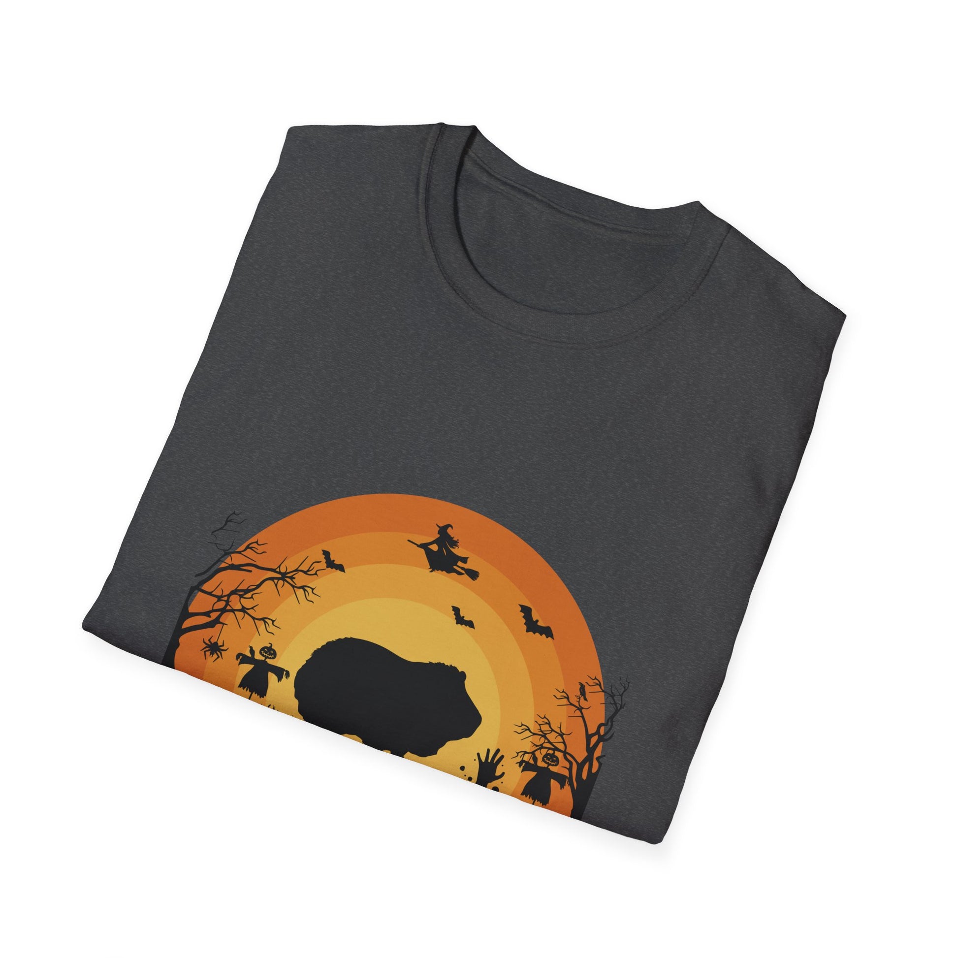 Halloween Hippo T-Shirt – Spooky Sunset Silhouette Shirt