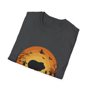 Halloween Hippo T-Shirt – Spooky Sunset Silhouette Shirt