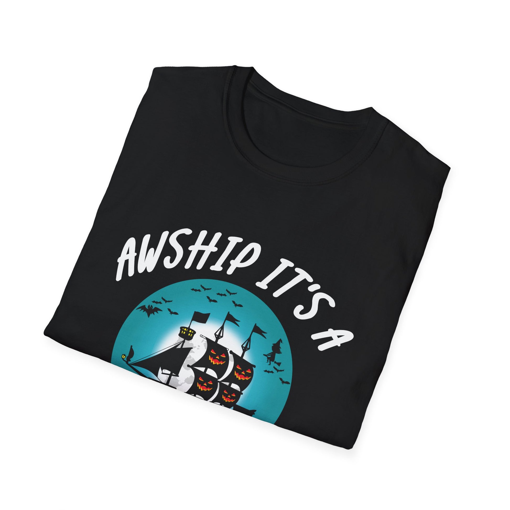 Halloween Pirate Ship T-Shirt — “Awship It’s a Halloween Trip” Graphic Tee