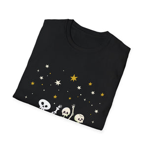Halloween Skeletons & Jack-O’-Lanterns T-Shirt — Cute Dancing Skeleton Halloween Tee