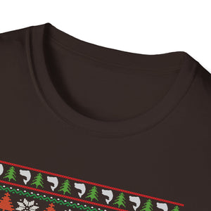 Shark Christmas Santa Hat Ugly Christmas Sweater Unisex Softstyle T-Shirt