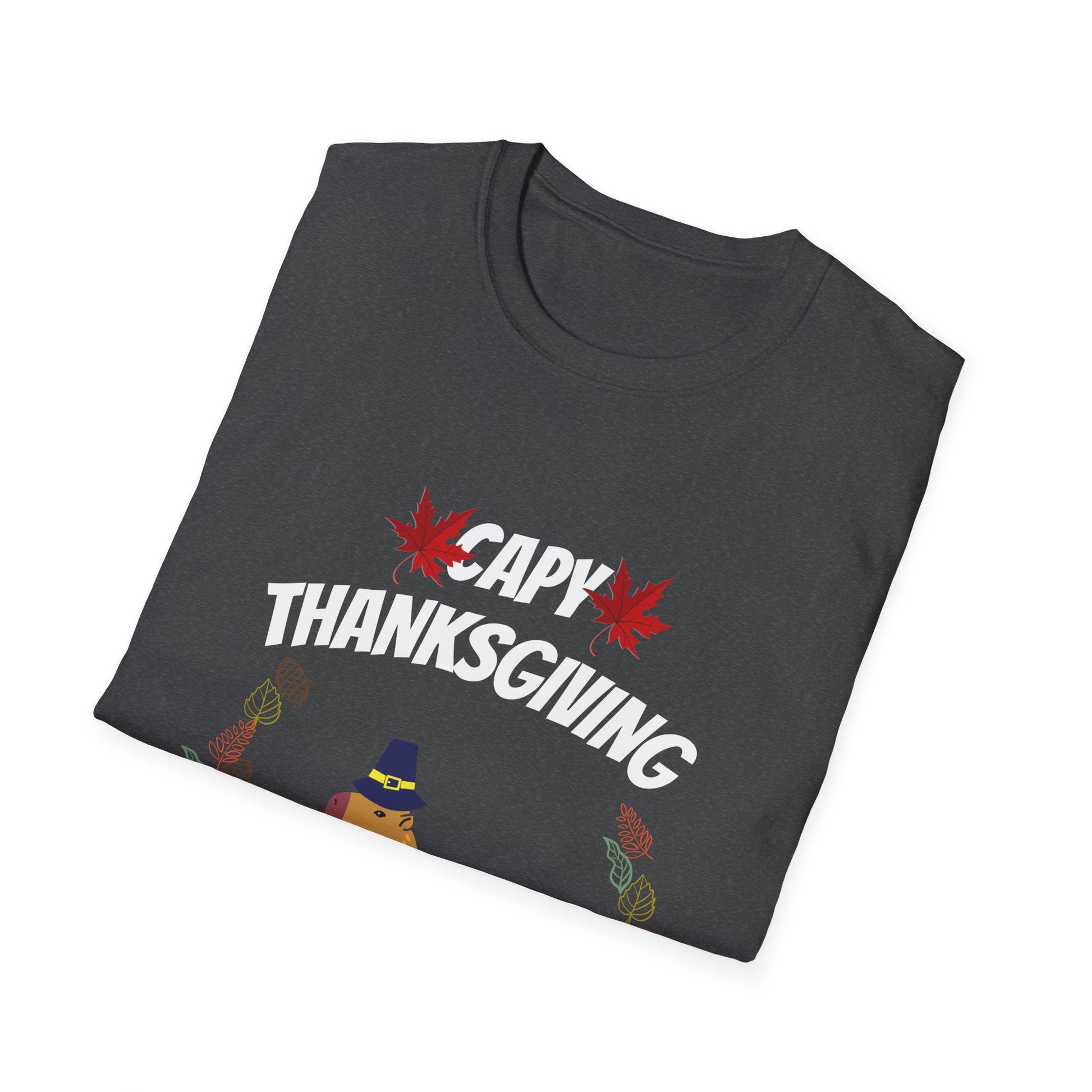 Halloween Capybara T-Shirt — Cute Fall Pumpkin & Witch Hat Design  Unisex T-Shirt