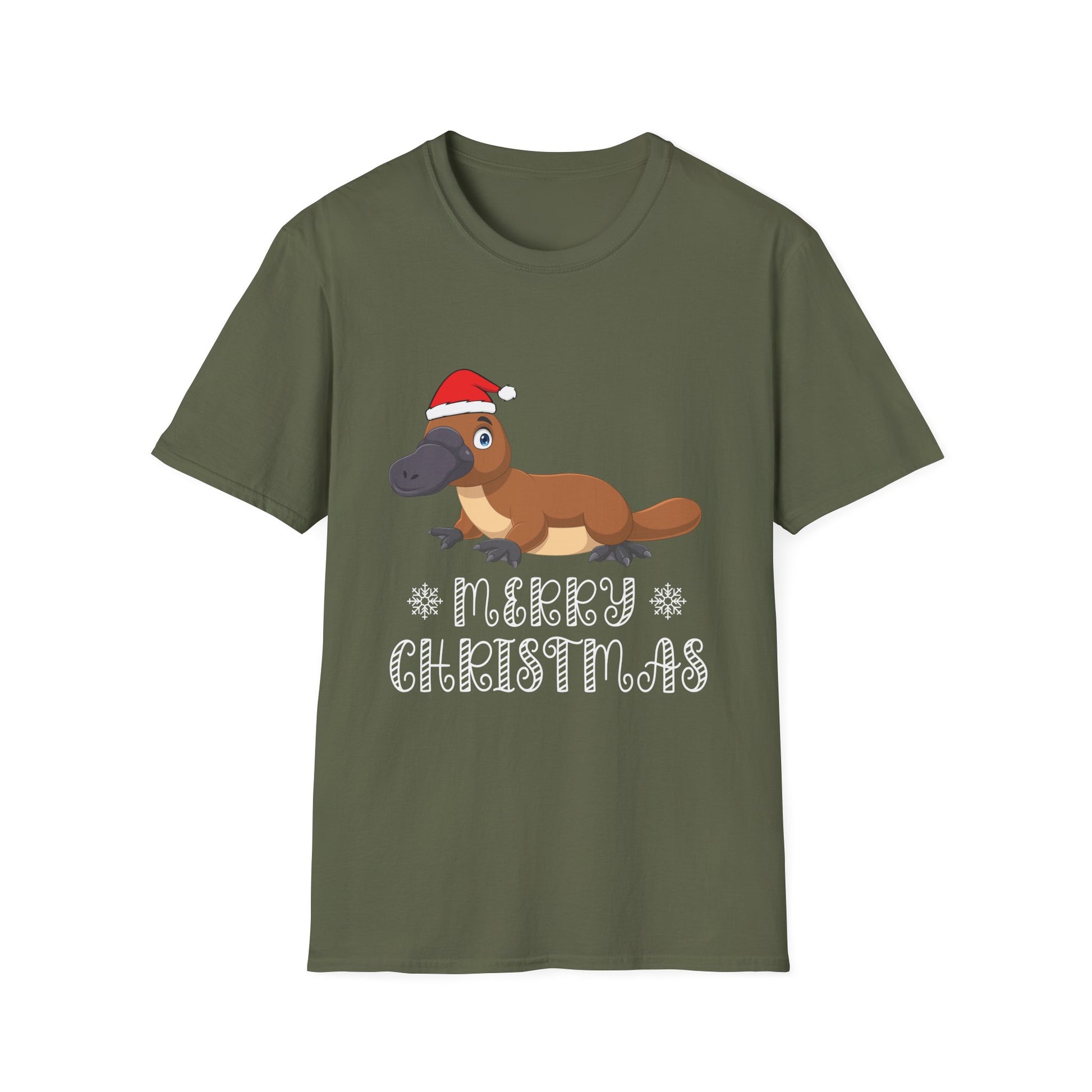 Platypus Santa T‑Shirt — Merry Christmas Cute Animal Holiday Tee