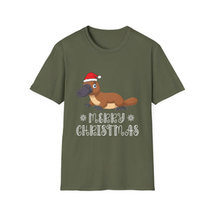 Platypus Santa T‑Shirt — Merry Christmas Cute Animal Holiday Tee