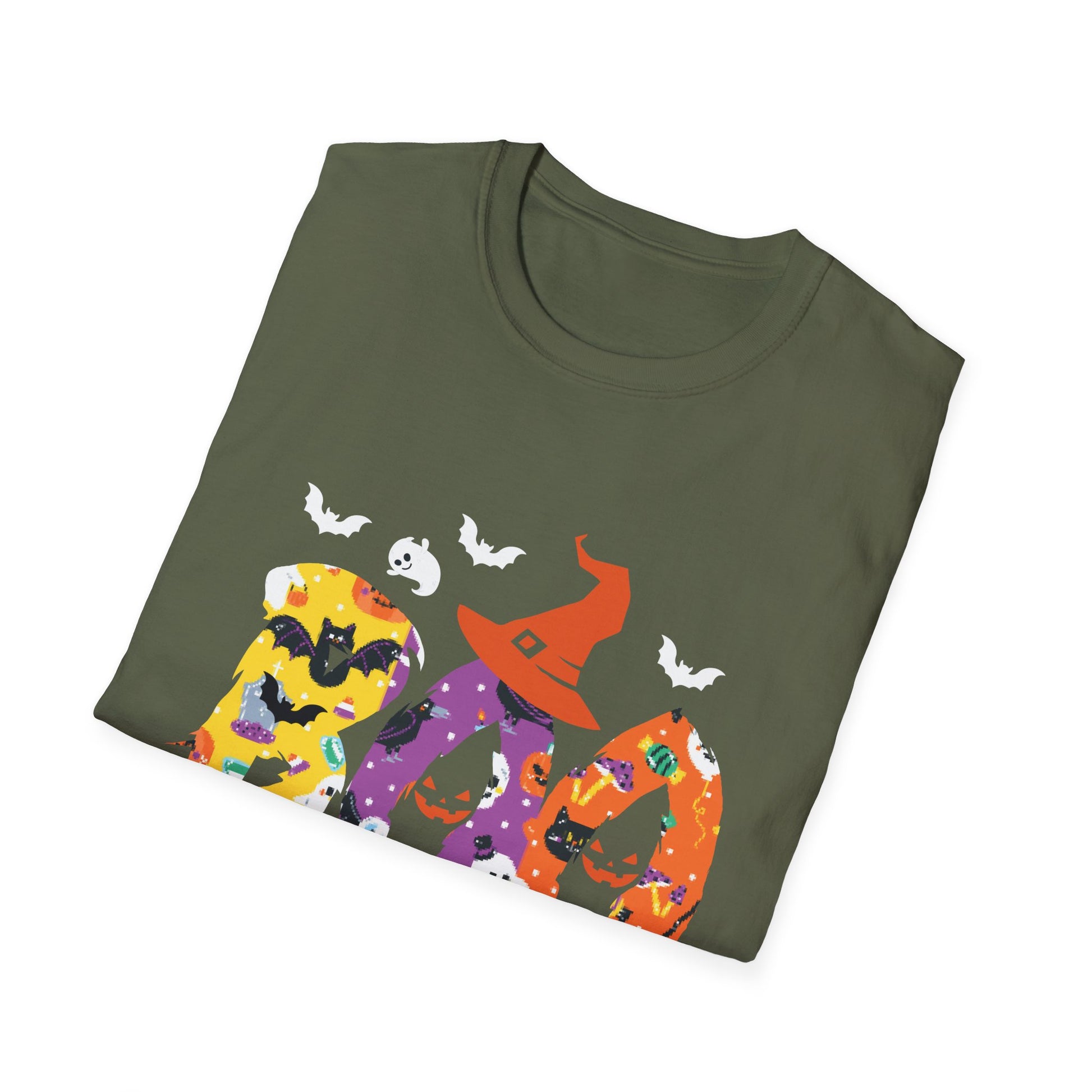 Happy Halloween Boo Spiders Witch Hat Halloween TeeUnisex Softstyle T-Shirt