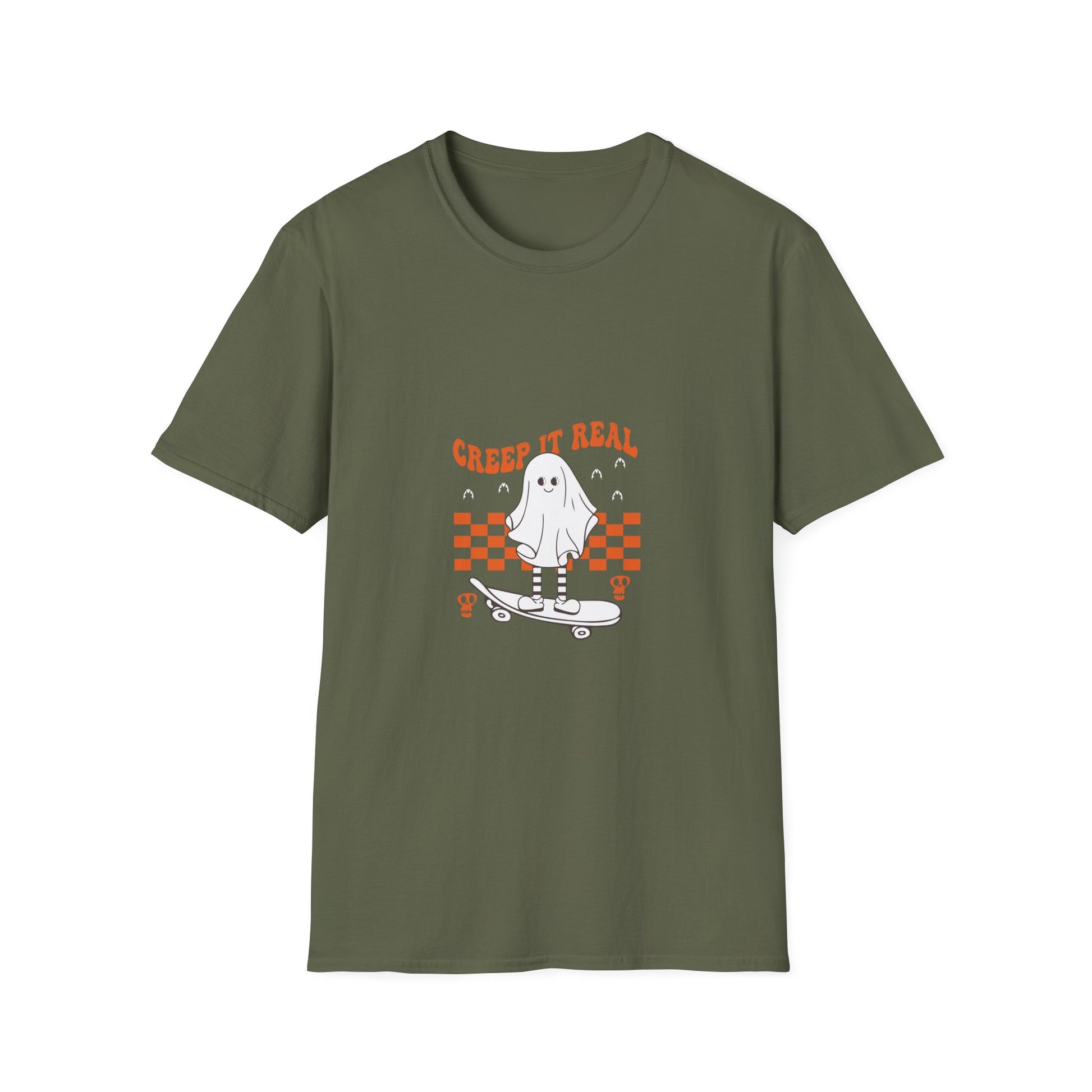 Creep It Real Ghost Skateboard T-Shirt — Halloween Skate Tee
