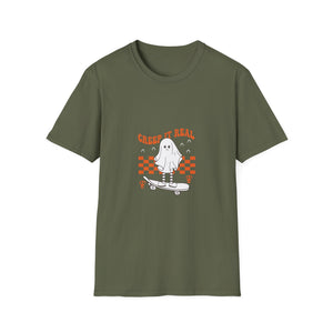 Creep It Real Ghost Skateboard T-Shirt — Halloween Skate Tee
