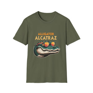 Alligator Alcatraz Graphic T-Shirt — Retro Gator Tee with Sunglasses