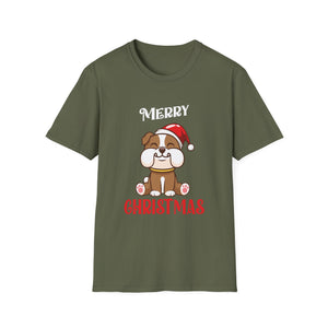 Christmas Bulldog Bully Merry English Bulldog Christmas Unisex T-Shirt