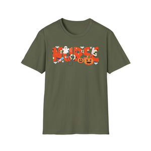 Nurse Halloween T-Shirt — Cute Ghosts & Pumpkin Medical Tee