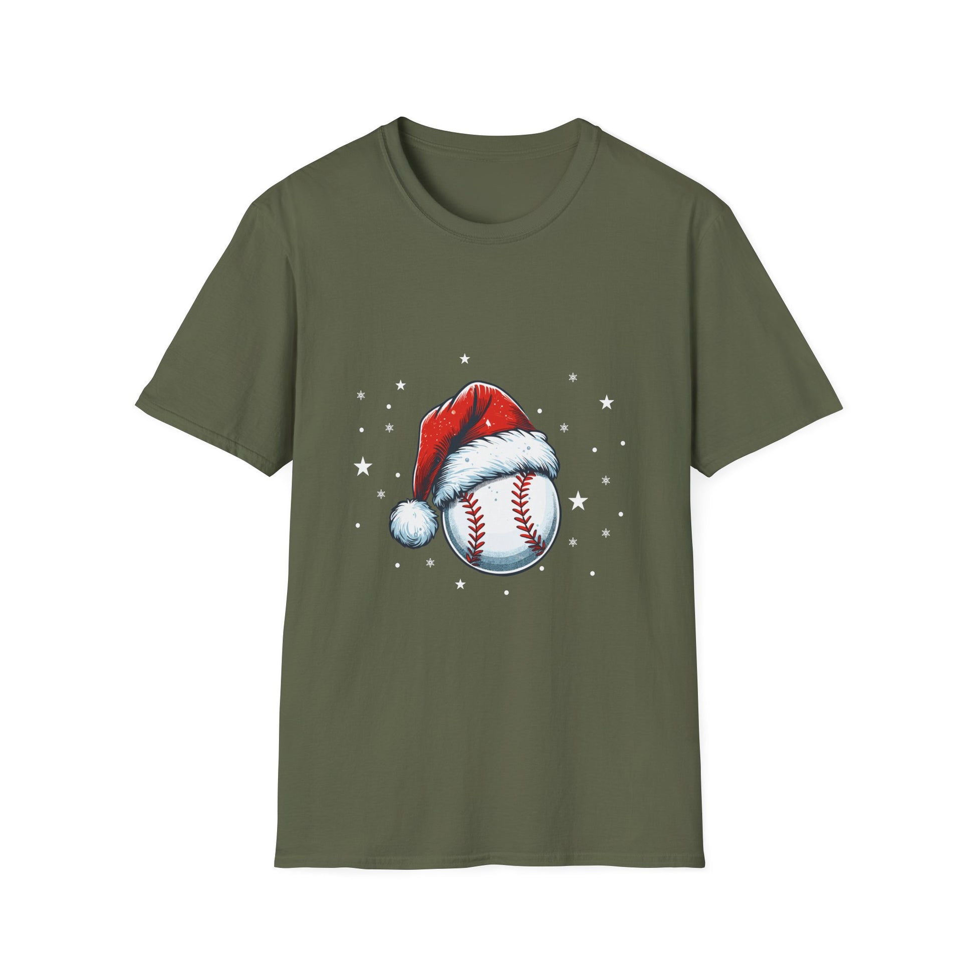 Christmas Baseball Xmas Santa Sports Hat Ball Kids Boys Men Unisex T-Shirt