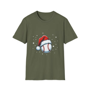 Christmas Baseball Xmas Santa Sports Hat Ball Kids Boys Men Unisex T-Shirt