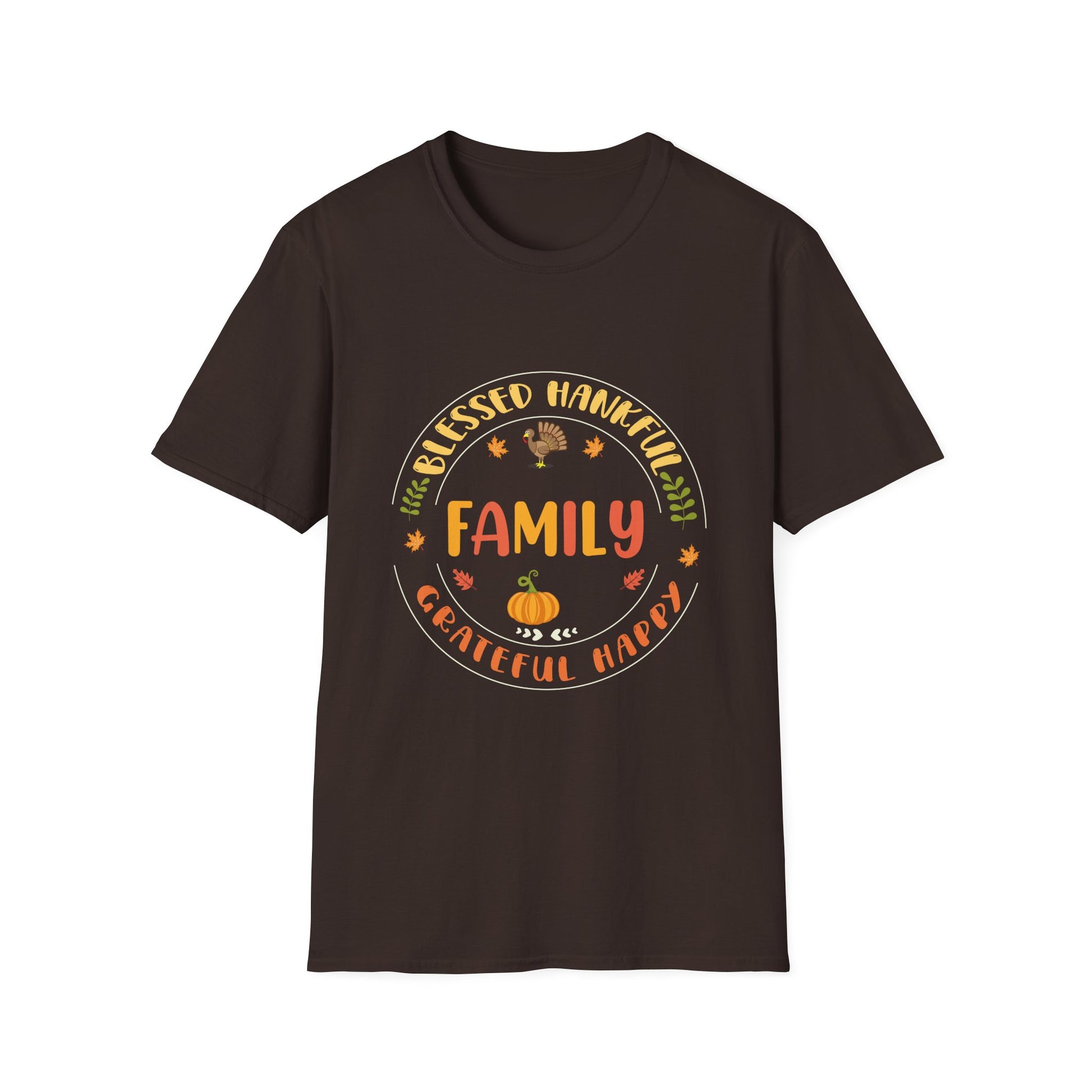 Thankful Family Thanksgiving T-Shirt — Blessed Grateful Happy Fall Design