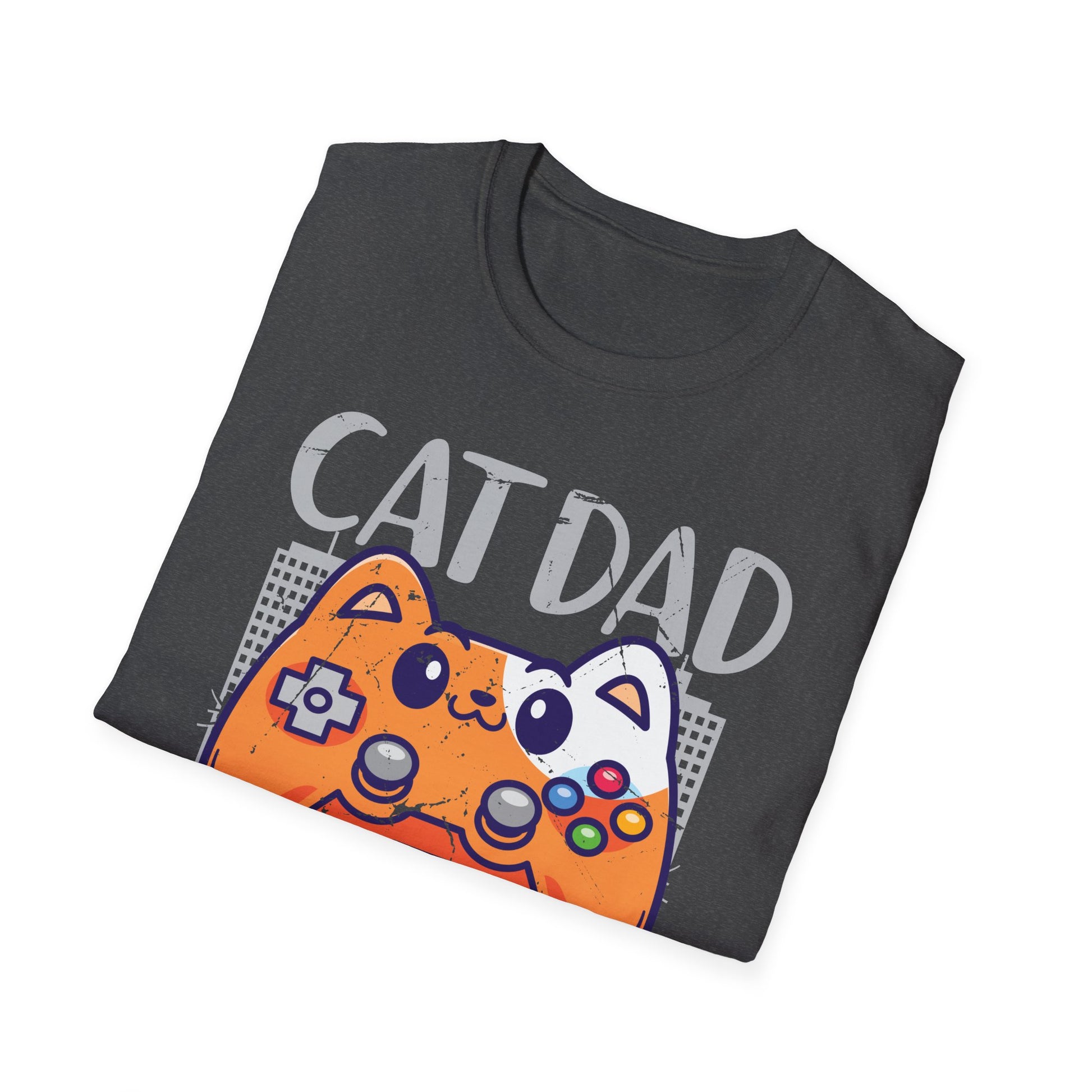 Funny Cat Dad Gamer Club for him Video Game Cat Dad Gaming Unisex T-Shirt