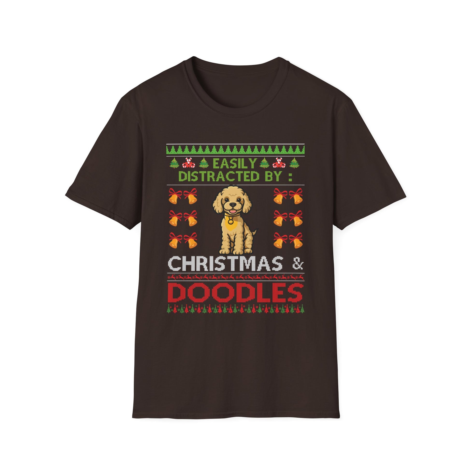 Christmas Doodles T‑Shirt — "Easily Distracted by Christmas & Doodles" Holiday Tee