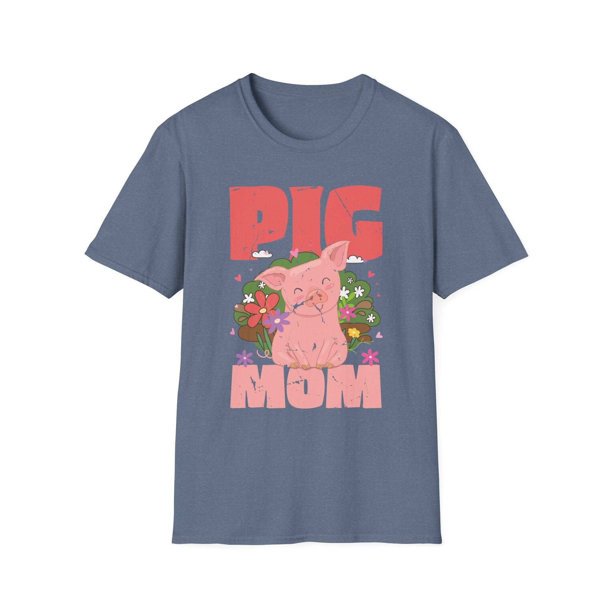 Pig Mom Funny Hog Farmer Swine Mothers Day Farm Mamma Women Unisex T-Shirt