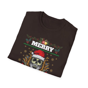 Skull Santa T-Shirt — 'Merry Christmas' Gothic Holiday Tee