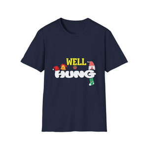 Naughty Christmas_ Well Hung_ Inappropriate Christmas_ Ugly Unisex Softstyle T-Shirt