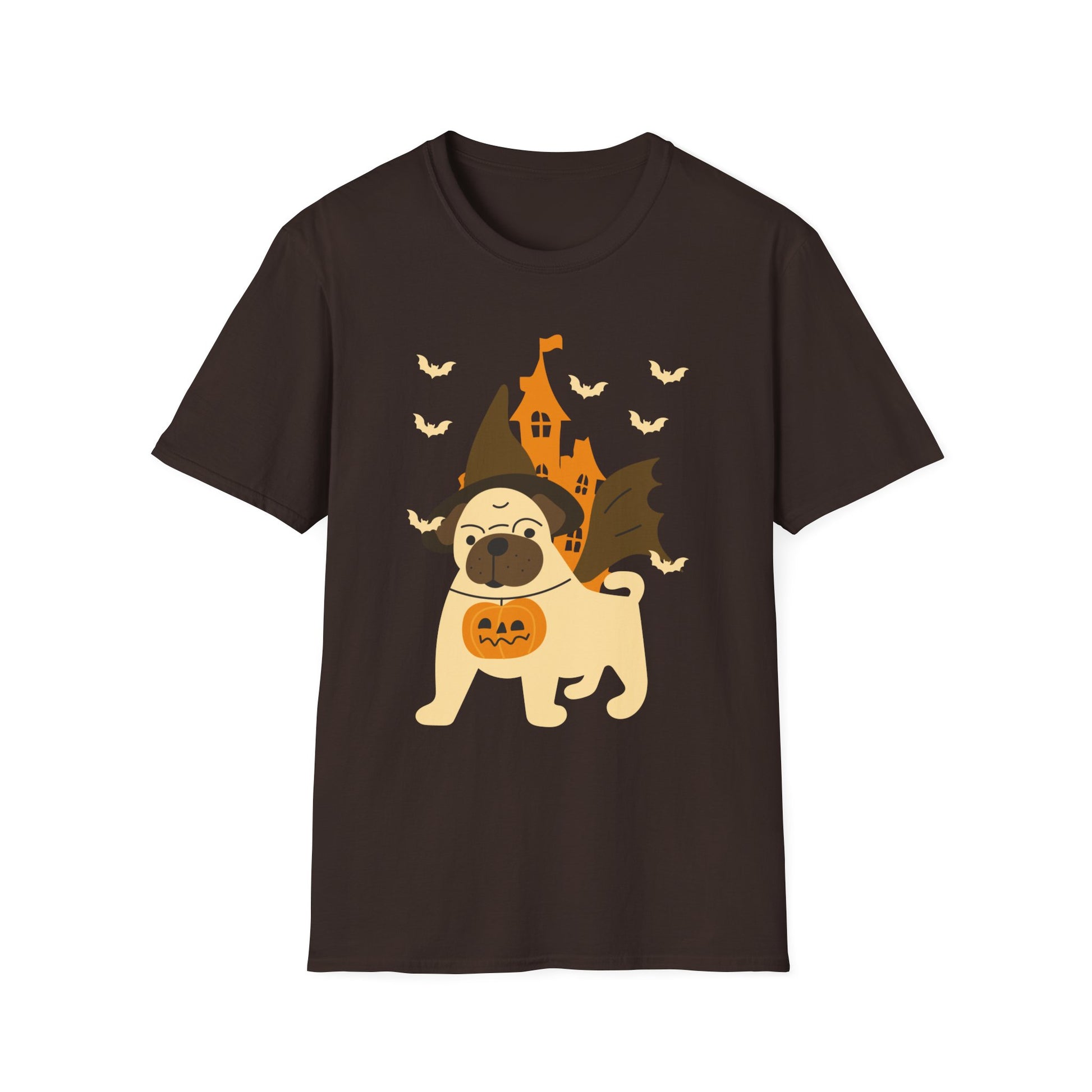 Happy Halloween - Flamingo Lover Witch Hat Pumpkin Halloween Tee Unisex Softstyle T-Shirt