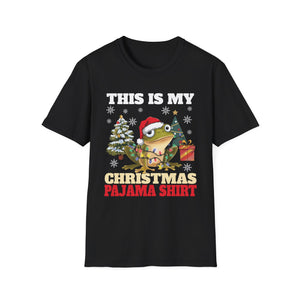 This Is My Christmas Pajama Shirt T‑Shirt — Funny Frog Santa Holiday Tee