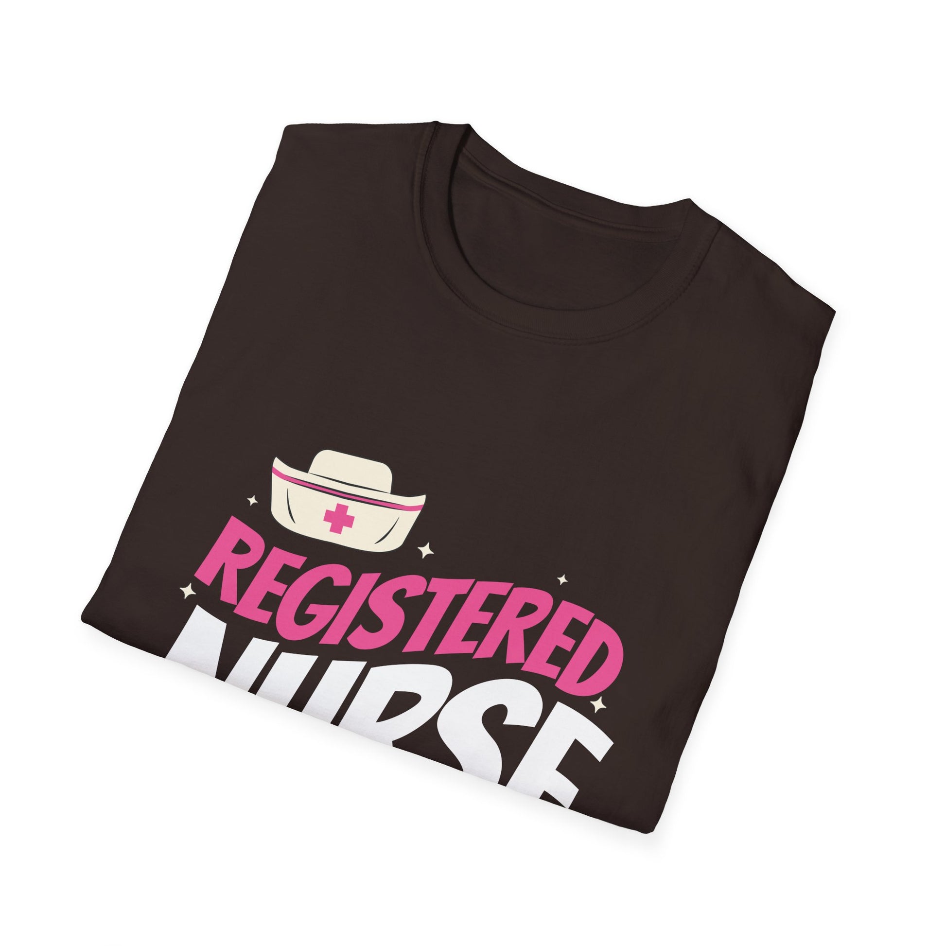 Registered Nurse T-Shirt — Pink Stethoscope & Nurse Hat