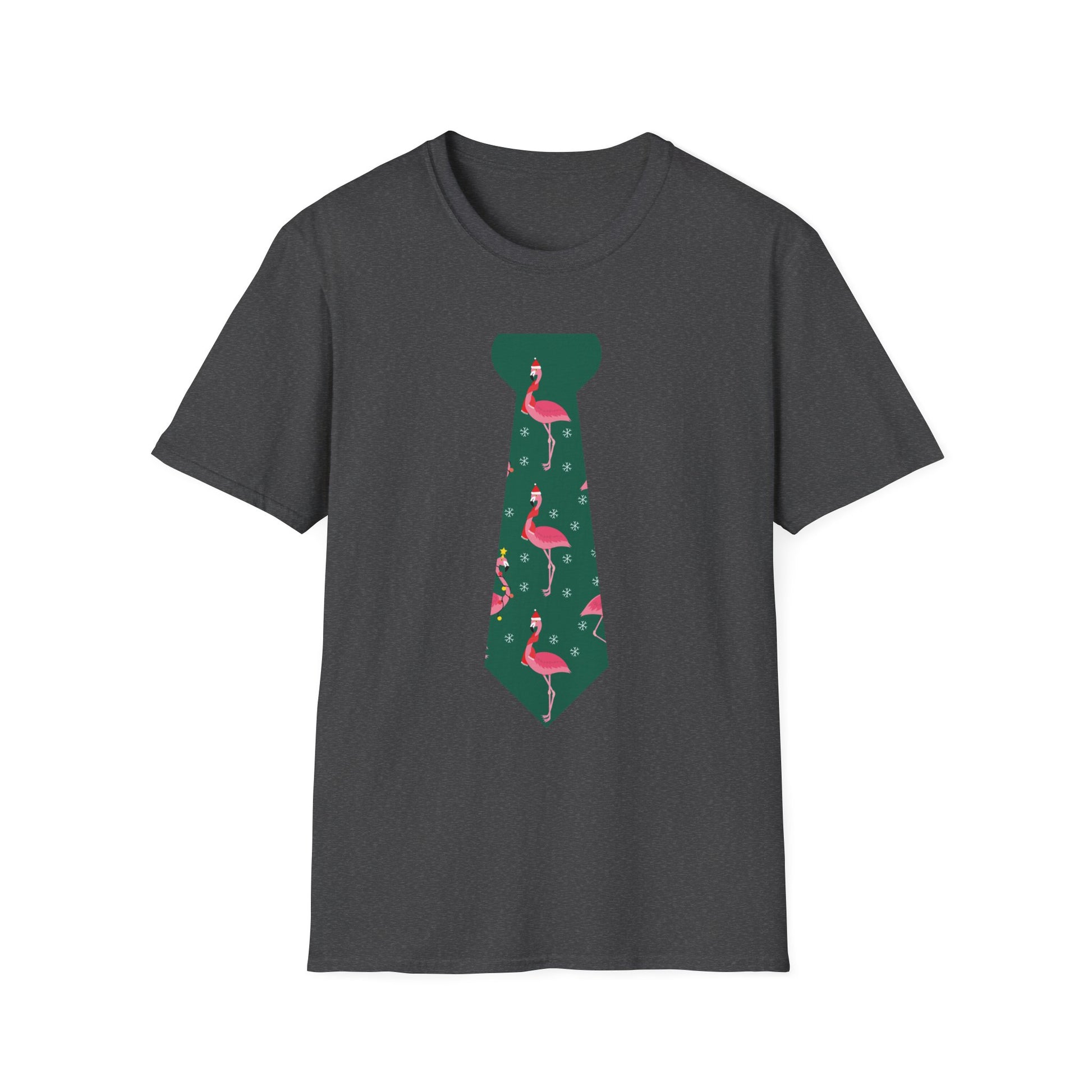 Flamingo Tie Graphic T-Shirt — Tropical Novelty Tee for Casual & Vacation Wear