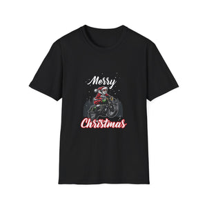 Christmas Motorcycle T-Shirt — 'Merry Christmas' Santa Biker Tee