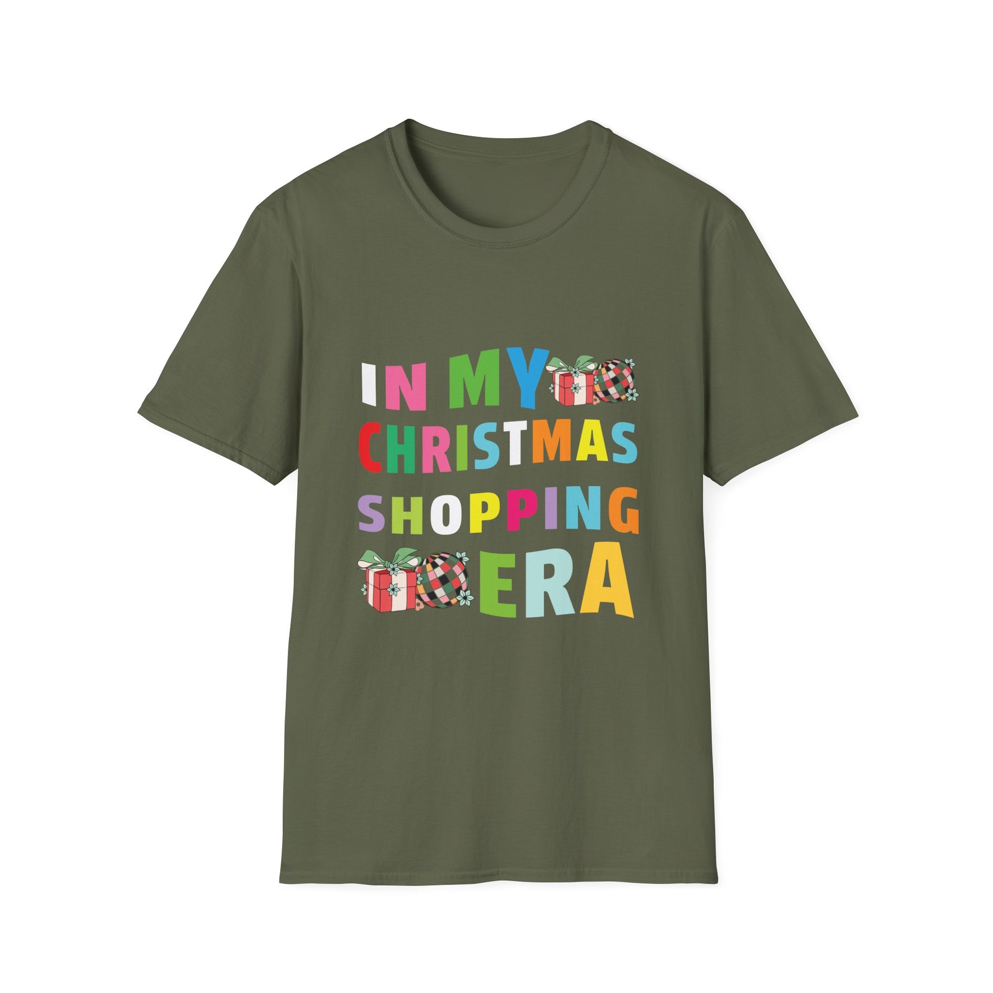 Christmas Shopping Era T-Shirt – Colorful Holiday Gifts Graphic Tee